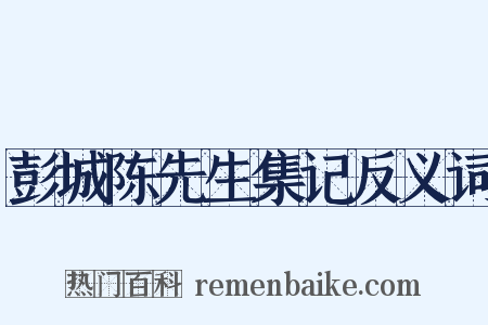 彭城陈先生集记反义词是什么意思的图片